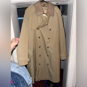 Men's Tan Double-Breasted Trench Coat